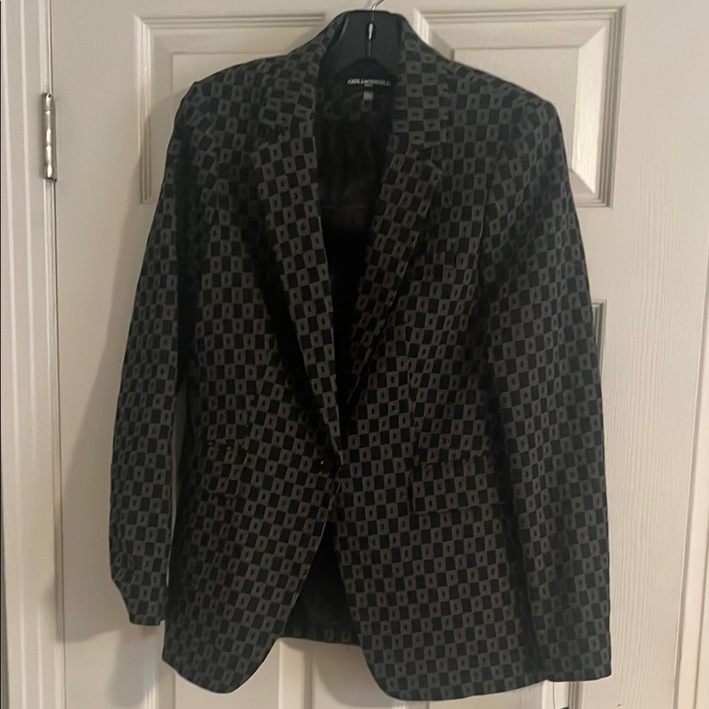 Karl Lagerfeld Black Geometric Blazer
